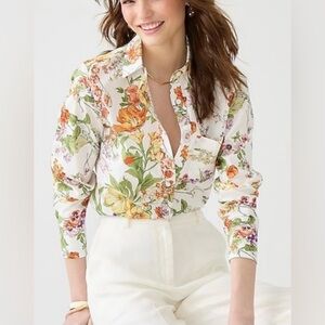 J. Crew Floral Blouse - Multicolor